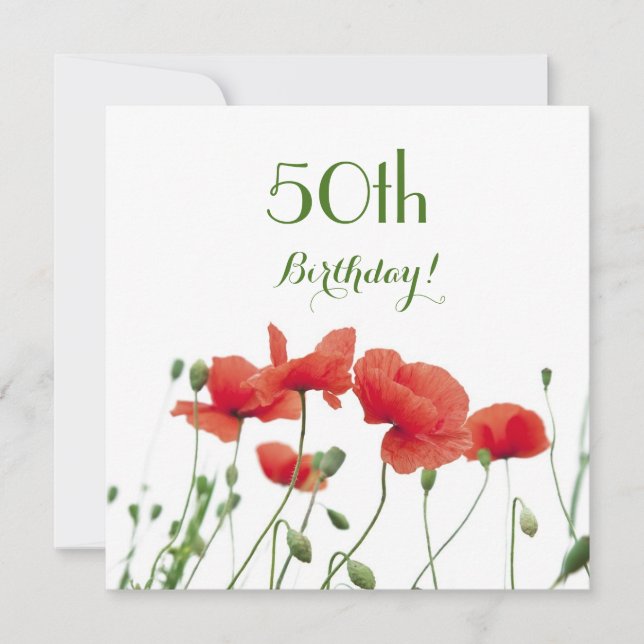 Photos Aquarelle 50e Anniversaire Fête Invitation (Devant)