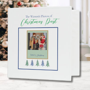Photos bleues vertes de Noël Classeur personnalisé