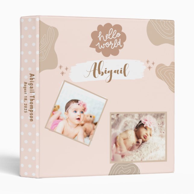 Photos Boho Beige Baby Girl 3 Anneau Classeur (Devant/Côté)