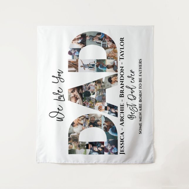 Photos Collage Gift for Dad Personalized Pictures  Tapestry (Front)