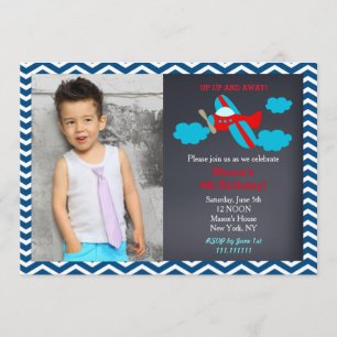 Photos d'avion Invitations de fête d'anniversaire