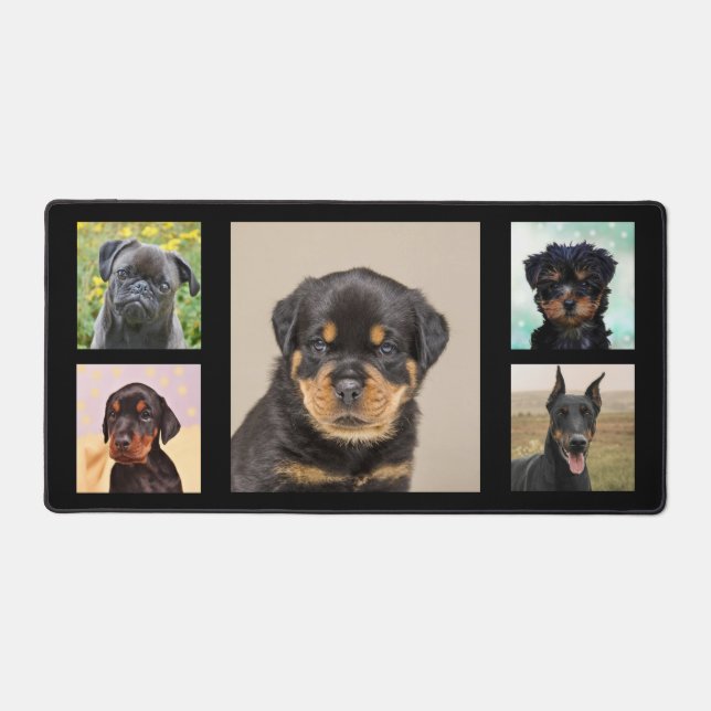 Photos de chien noir personnalisées sur tapis de b (Recto)