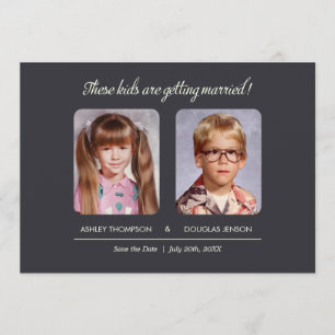 Photos d'enfance Sauvez la date Invitation