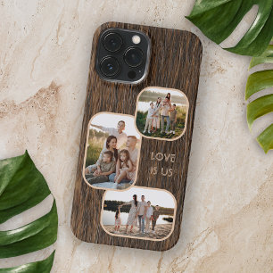 Photos For Mom Dad And Love Quote On Wood Pattern iPhone 15 Pro Max Case