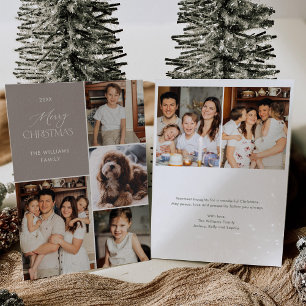 Photos multiples modernes Taupe de carte de Noël
