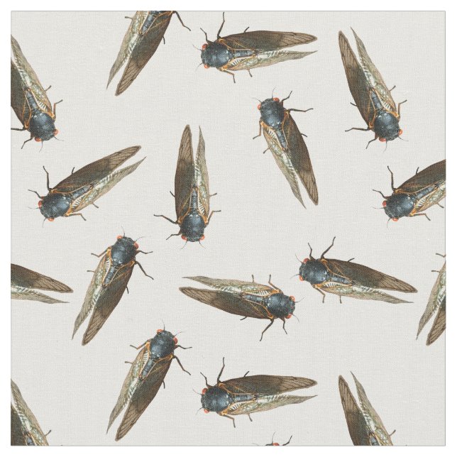 Photos of Cicadas, Bugs, Insects Patterned Fabric (Close Up)