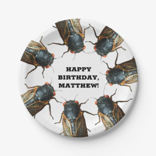 Photos of Cicadas Bugs, Insects Personalized Paper Plate