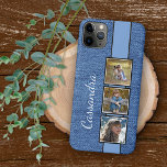 Photos On Rustic Fashionable Blue Denim Pattern iPhone 11 Pro Max Case<br><div class="desc">Classy chic and classic faux blue jeans denim fabric textile design. With room to customize or personalize with photos, a name, monograms, or initials of your choice. Beautiful, modern, and cool cover for the trend-savvy and art-loving hip trendsetter, artsy motif lover who wants to protect their phone from dust and...</div>