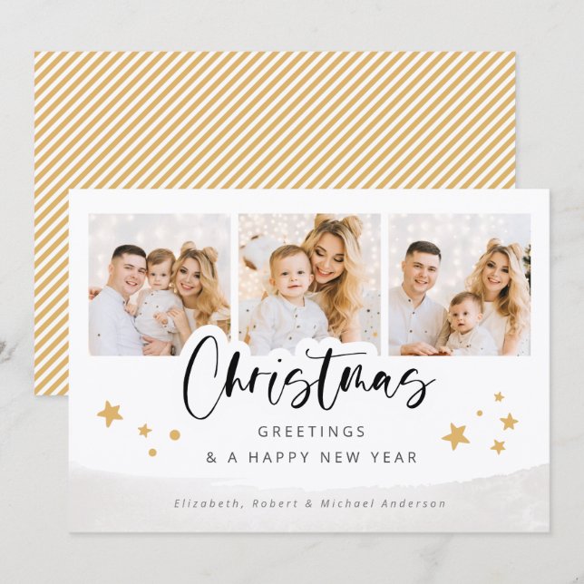 Photos personnalisées Carte de voeux Noël (Devant / Derrière)