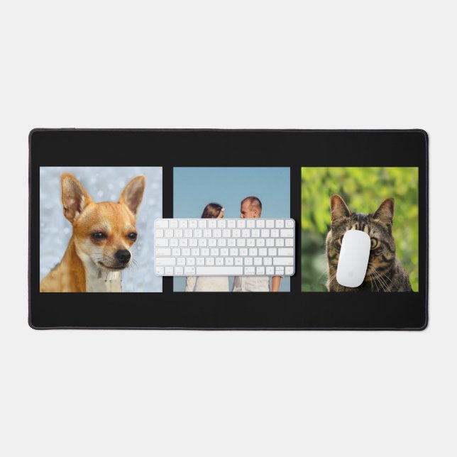 Photos personnalisées de la famille, du chat et du (Clavier et souris)