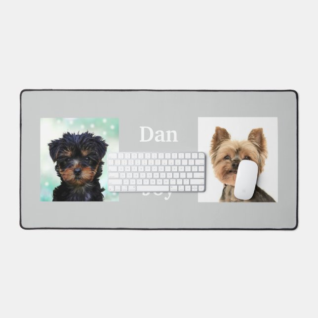 Photos personnalisées de petits chiens sur gris cl (Clavier et souris)
