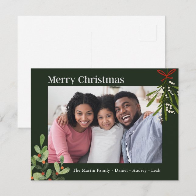 Photos personnalisées Joyeux Noël Photo Carte post (Devant / Derrière)
