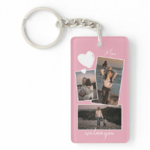 Photos personnalisés simples sur fond rose clair