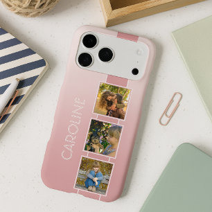 Photos Personnalisés sur Fond Rose Pâle Blush