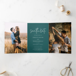 Photos Script Modern Wedding Save The Date Card