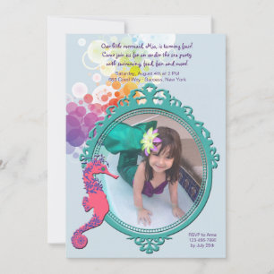 Photos Seahorse Frame Invitation à la fête d'anniv