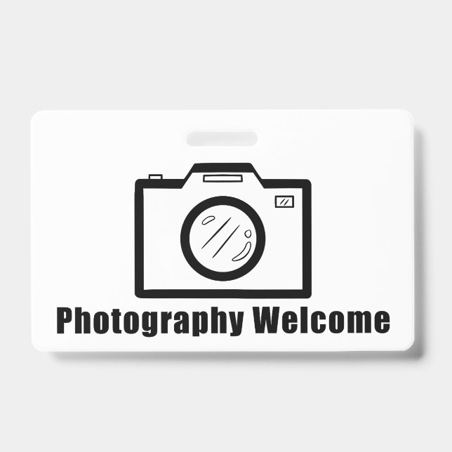 Photos Welcome! Badge (Front)