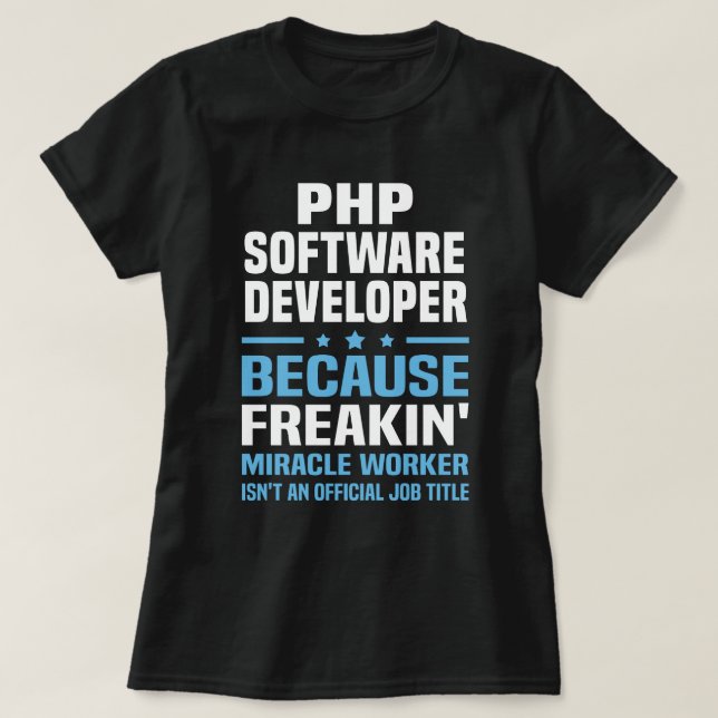 PHP Software Developer T-Shirt (Design Front)