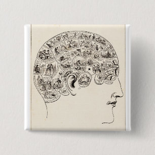 Phrenology 2 Inch Square Button