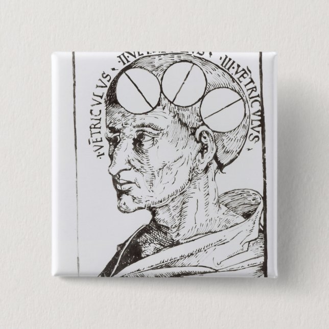 Phrenology 2 Inch Square Button (Front)