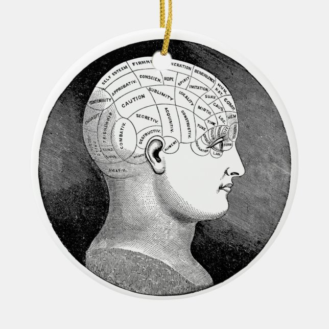 Phrenology Ceramic Ornament (Front)