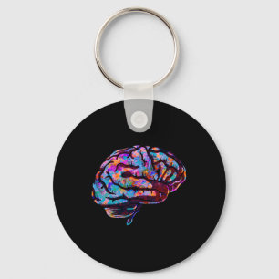 Phsychedelic Art Tie Dye Human Brain Cool Neurolog Keychain