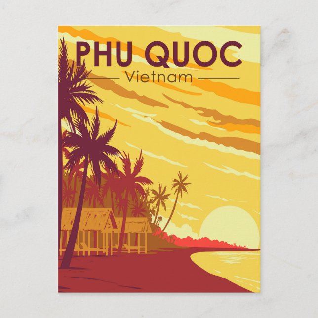 Phu Quoc Island Vietnam Travel Art Vintage Postcard (Front)