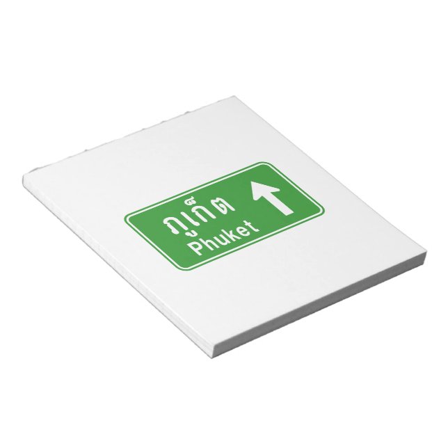 Phuket Ahead ⚠ Thai Highway Traffic Sign ⚠ Notepad (Angled)