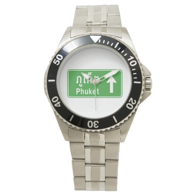 Phuket Ahead ⚠ Thai Highway Traffic Sign ⚠ Watch (Front)