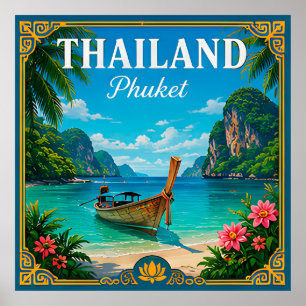 🌴 Phuket Thailand Beach Memory From Island Trip  Poster