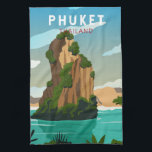 Phuket Thailand Retro  Kitchen Towel<br><div class="desc">Phuket vector artwork design. It consists of the island of Phuket,  the country's largest island,  and another 32 smaller islands off its coast. It lies off the west coast of mainland Thailand in the Andaman Sea.</div>