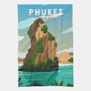 Phuket Thailand Retro Kitchen Towel