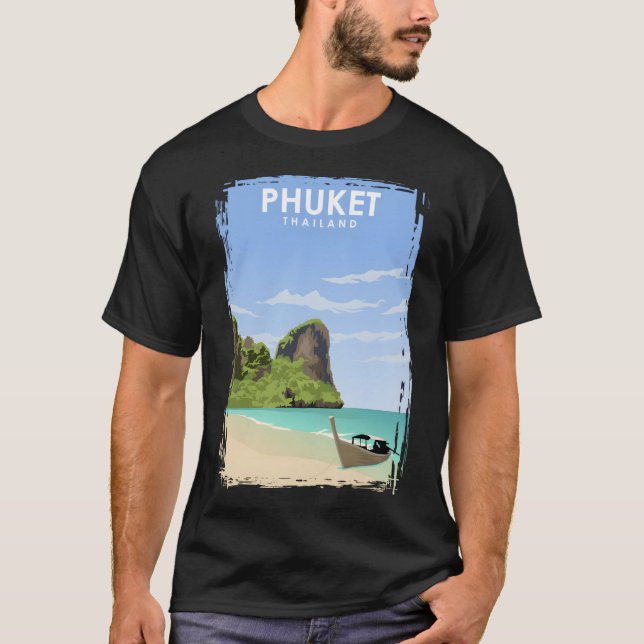 Phuket Thailand Travel Poster  T-Shirt (Front)