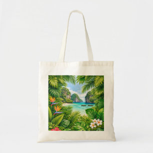 Phuket Thailand Tropical Lagoon Hibiscus Tote Bag