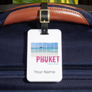 Phuket Thailand Vintage Beach Panorama Souvenir Luggage Tag