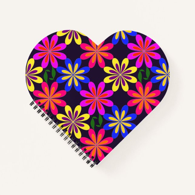 Phunktanicals by Mimma Heart Shaped Notebook (Front)