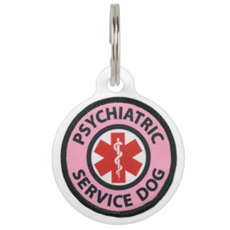 Phycatric service dog pet tag