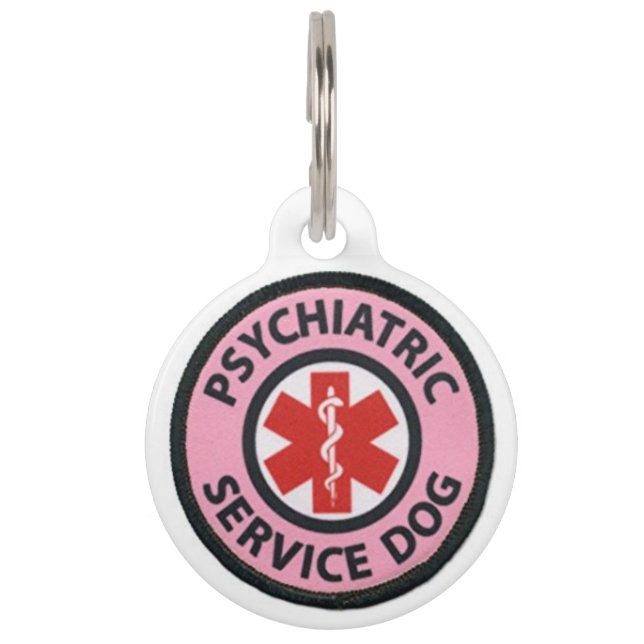 Phycatric service dog pet tag (Front)