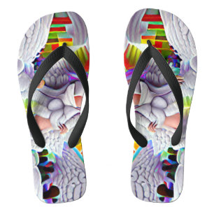 Phycodelic Angel Trip Custom Created Flip Flops