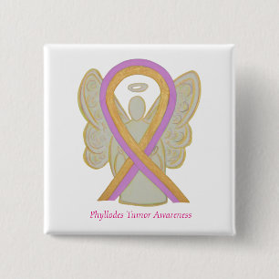 Phyllodes Tumour Angel Awareness Ribbon Button Pin