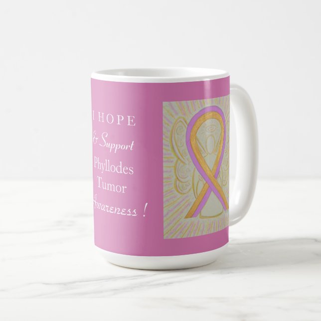 Phyllodes Tumour Awareness Ribbon Angel Custom Mug (Front Right)