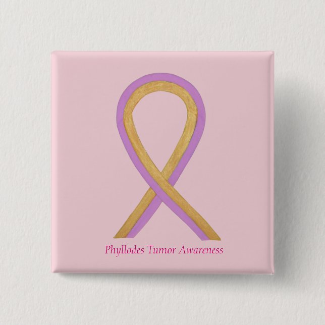 Phyllodes Tumour Awareness Ribbon Pin Buttons (Front)