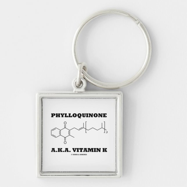 Phylloquinone A.K.A. Vitamin K (Chemical Molecule) Keychain (Front)
