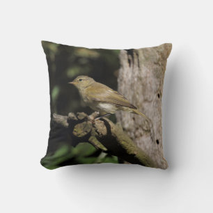 Phylloscopus collybita throw pillow