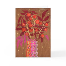 Physalis Chinese Lanterns Papier Collage Floral Ar