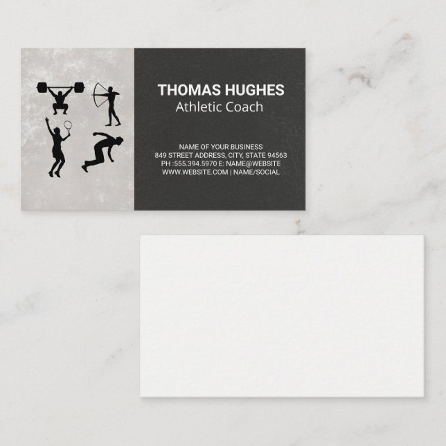 Physical Activities | Athletic  Coach  Business Card (Front/Back)