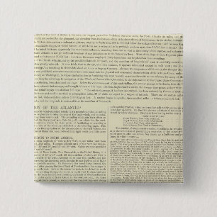 Physical Chart of the Atlantic Ocean 2 Inch Square Button