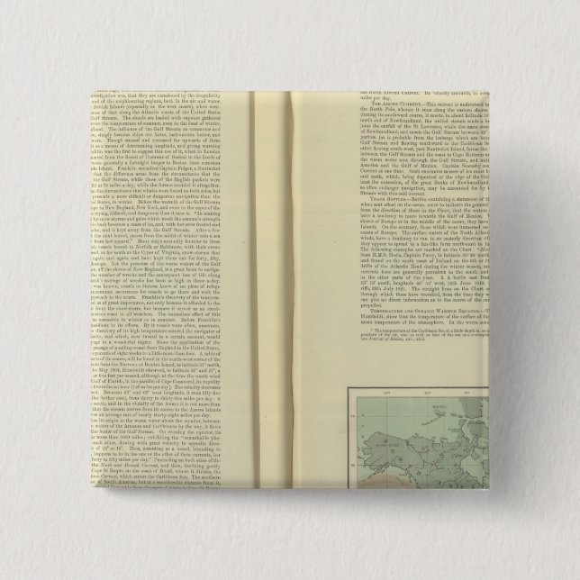 Physical Chart of the Atlantic Ocean continued 2 Inch Square Button (Front)