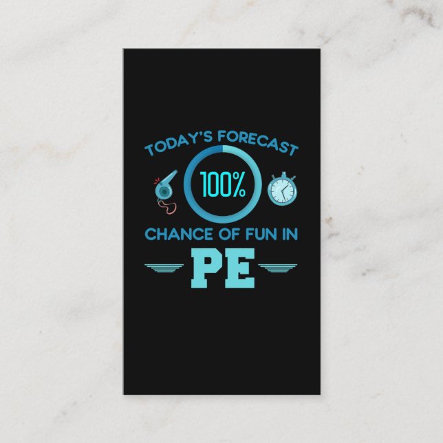 Physical Education Teacher Educator Humour Business Card (Front)