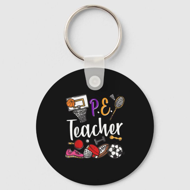 Physical Education Teacher Proud Pe Teacher Srts C Keychain (Front)